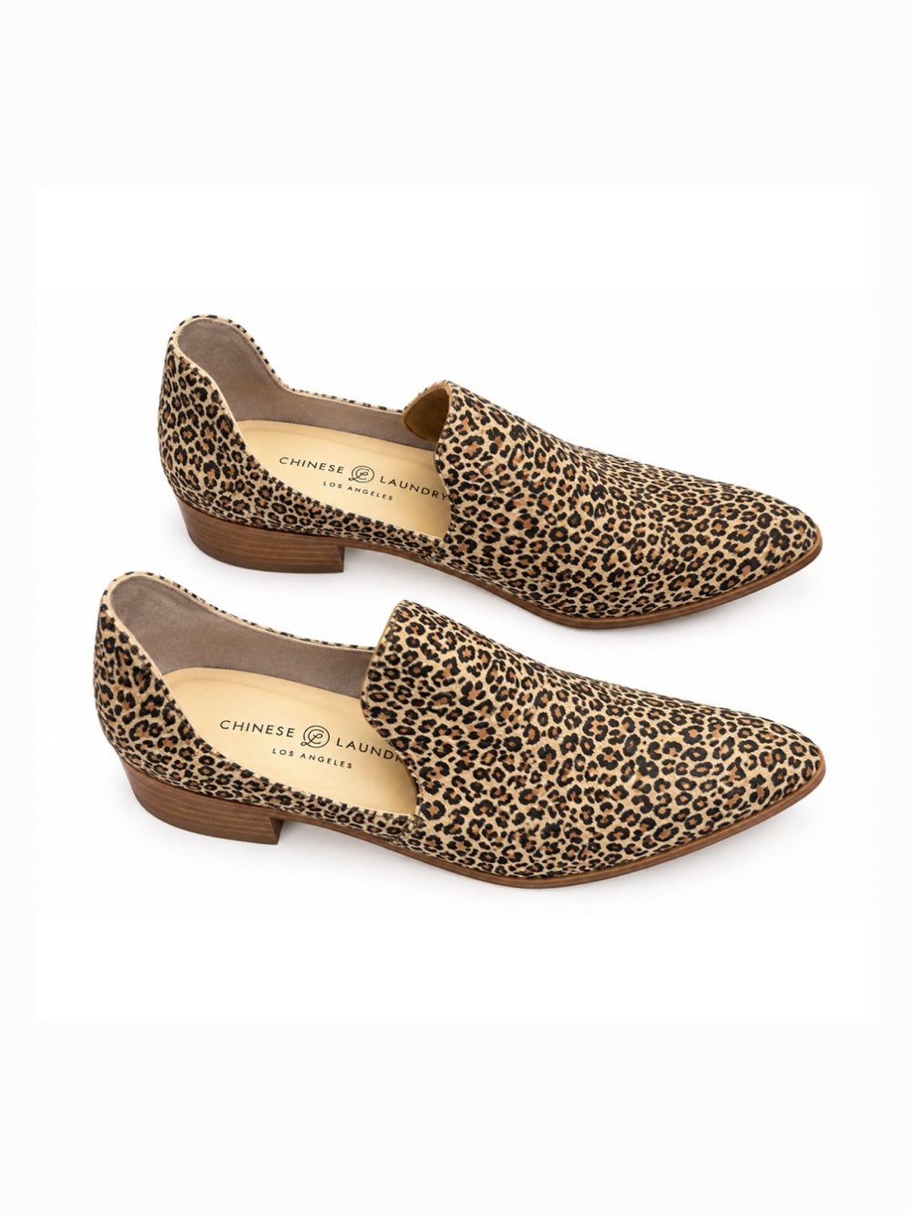 Chinese Laundry Leopard Print Slip-On Loafers in Tan and Black
